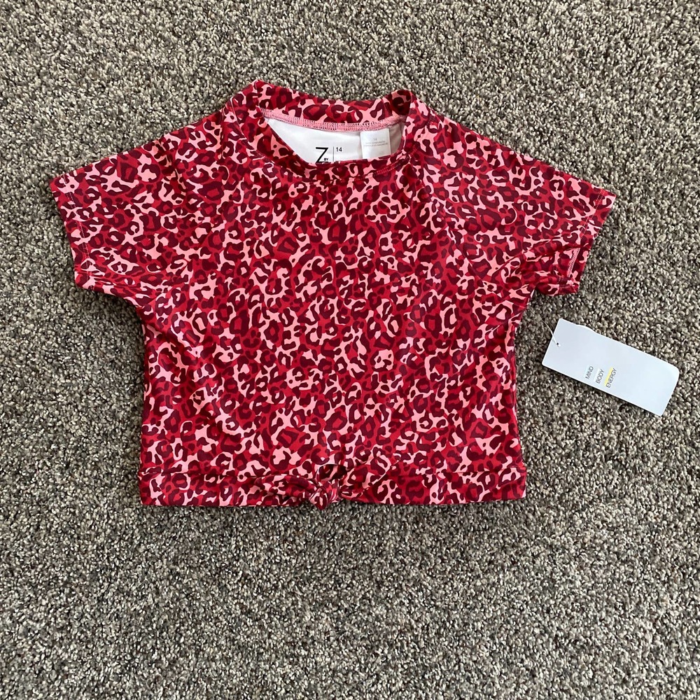 Zella Pink Sun Shirt with Tie Front - Size 14